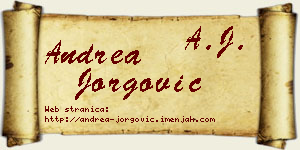 Andrea Jorgović vizit kartica